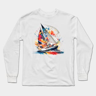 Sailing Boat Sea World Ocean Beauty Discovery Travel Long Sleeve T-Shirt